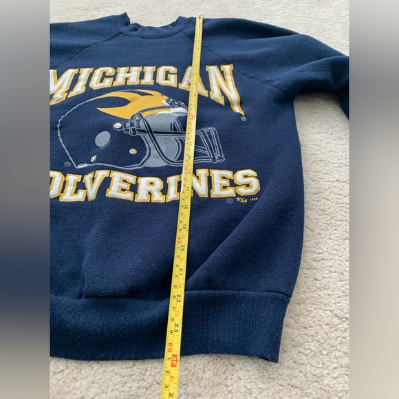 Vintage 80s Medium Michigan Wolverines Football Crewneck Sweatshirt USA Made - Picture 9 of 11